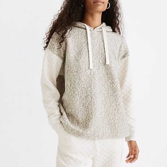 Madewell Quilted Sleeve Hoodie Sweatshirt Small - Picture 1 of 10